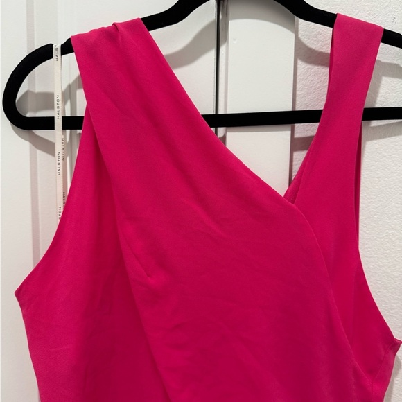 Halston Vibrant Pink Asymmetrical Formal Dress - Picture 2 of 8